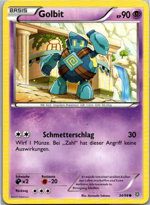 Pokémon-Karte Golbit 34/98 Ewiger Anfang