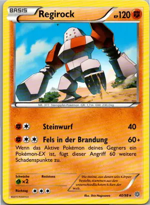 Pokémon-Karte Regirock 40/98 Ewiger Anfang