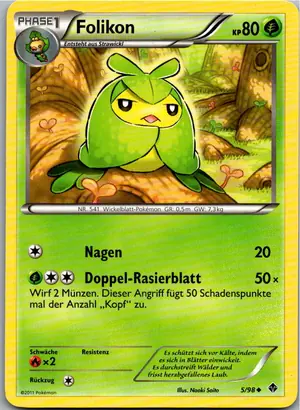 Pokémon-Karte Folikon 5/98 Aufstreben der Mächtigen