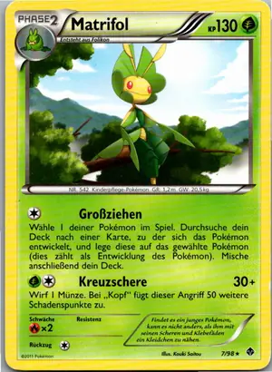 Pokémon-Karte Matrifol 7/98 Aufstreben der Mächtigen