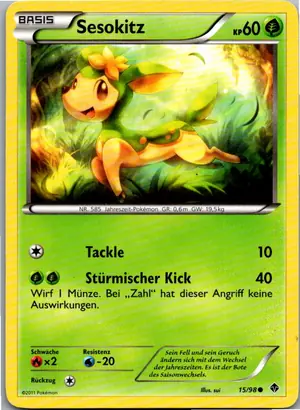 Pokémon-Karte Sesokitz 15/98 Aufstreben der Mächtigen