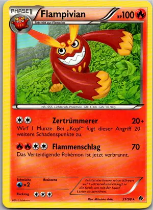 Pokémon-Karte Flampivian 21/98 Aufstreben der Mächtigen