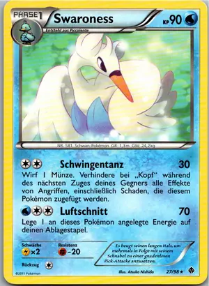 Pokémon-Karte Swaroness 27/98 Aufstreben der Mächtigen