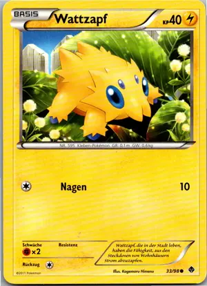 Pokémon-Karte Wattzapf 33/98 Aufstreben der Mächtigen