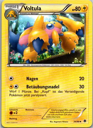 Pokémon-Karte Voltula 34/98 Aufstreben der Mächtigen