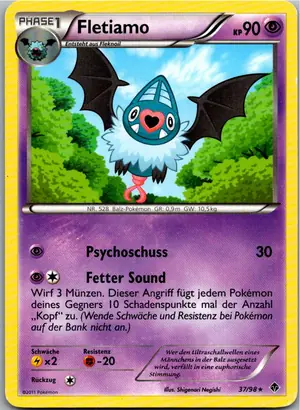 Pokémon-Karte Fletiamo 37/98 Aufstreben der Mächtigen