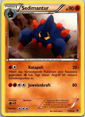 Pokémon-Karte Sedimantur 51/98 Aufstreben der Mächtigen