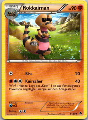 Pokémon-Karte Rokkaiman 61/98 Aufstreben der Mächtigen