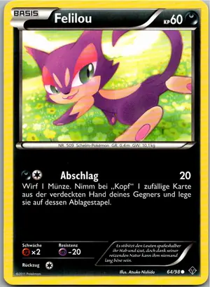 Pokémon-Karte Felilou 64/98 Aufstreben der Mächtigen