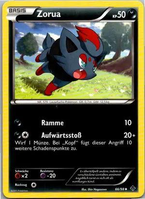 Pokémon-Karte Zorua 66/98 Aufstreben der Mächtigen