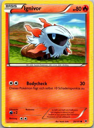 Pokémon-Karte Ignivor 20/101 Königliche Siege
