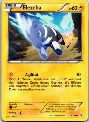 Pokémon-Karte Elezeba 35/101 Königliche Siege