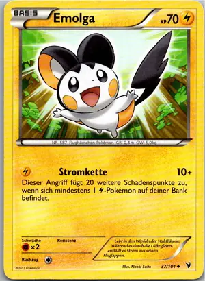 Pokémon-Karte Emolga 37/101 Königliche Siege