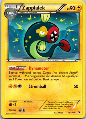 Pokémon-Karte Zapplalek 40/101 Königliche Siege