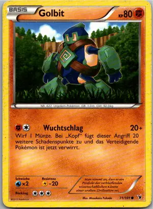 Pokémon-Karte Golbit 71/101 Königliche Siege