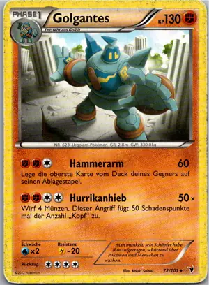 Pokémon-Karte Golgantes 72/101 Königliche Siege