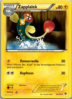 Pokémon-Karte Zapplalek 32/101 Plasma-Blaster