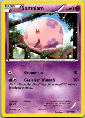 Pokémon-Karte Somniam 39/101 Plasma-Blaster