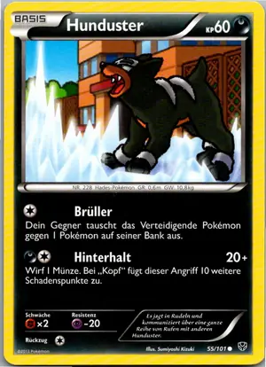 Pokémon-Karte Hunduster 55/101 Plasma-Blaster