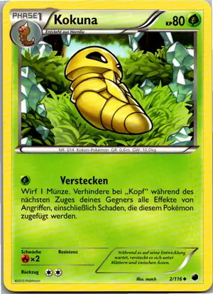 Pokémon-Karte Kokuna 2/116 Plasma-Frost