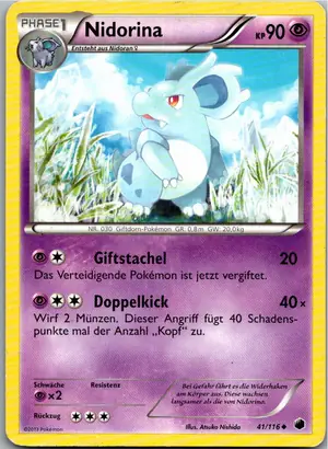 Pokémon-Karte Nidorina 41/116 Plasma-Frost