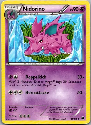 Pokémon-Karte Nidorino 44/116 Plasma-Frost