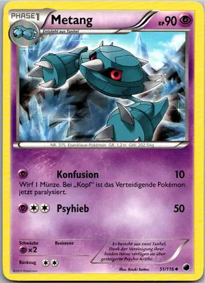 Pokémon-Karte Metang 51/116 Plasma-Frost