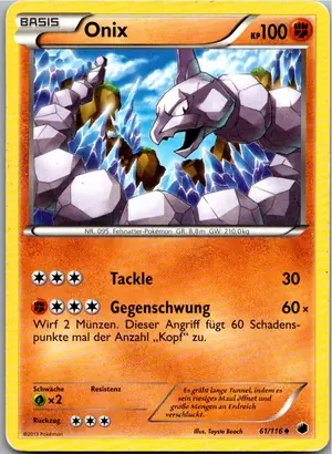 Pokémon-Karte Onix 61/116 Plasma-Frost