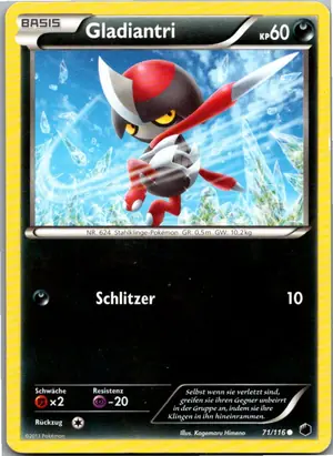 Pokémon-Karte Gladiantri 71/116 Plasma-Frost
