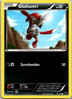 Pokémon-Karte Gladiantri 72/116 Plasma-Frost