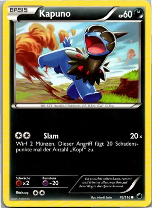 Pokémon-Karte Kapuno 76/116 Plasma-Frost
