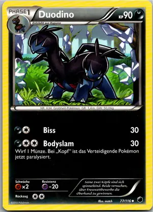 Pokémon-Karte Duodino 77/116 Plasma-Frost