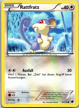 Pokémon-Karte Rattfratz 87/116 Plasma-Frost
