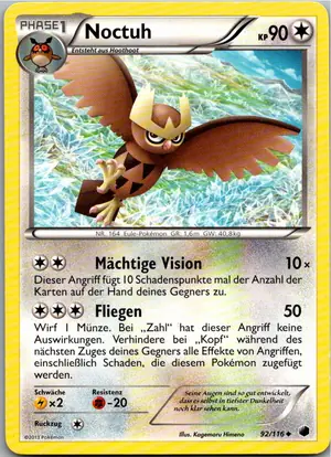 Pokémon-Karte Noctuh 92/116 Plasma-Frost