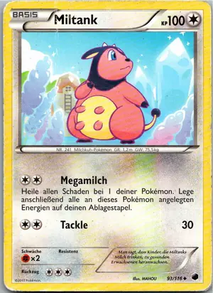 Pokémon-Karte Miltank 93/116 Plasma-Frost