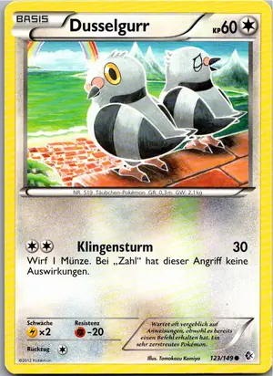 Pokémon-Karte Dusselgurr 123/149 Überschrittene Schwellen