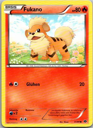 Pokémon-Karte Fukano 11/99 Kommende Schicksale