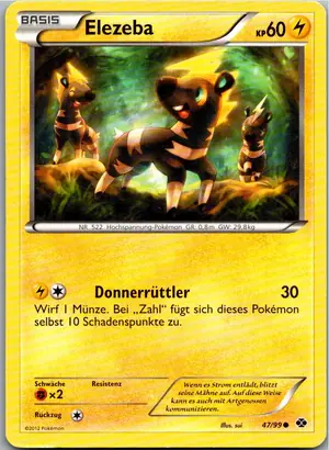 Pokémon-Karte Elezeba 47/99 Kommende Schicksale