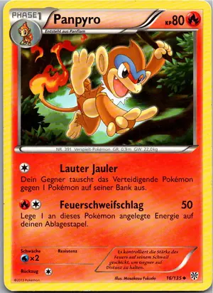 Pokémon-Karte Panpyro 16/135 Plasma-Sturm