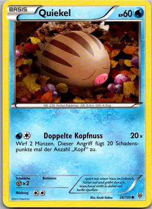 Pokémon-Karte Quiekel 26/135 Plasma-Sturm