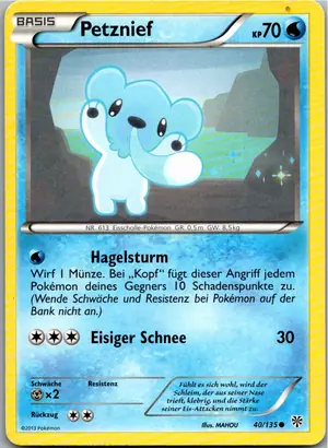 Pokémon-Karte Petznief 40/135 Plasma-Sturm