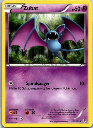 Pokémon-Karte Zubat 52/135 Plasma-Sturm