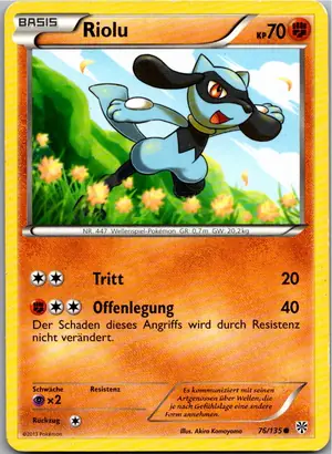 Pokémon-Karte Riolu 76/135 Plasma-Sturm