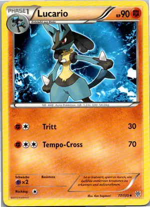 Pokémon-Karte Lucario 77/135 Plasma-Sturm