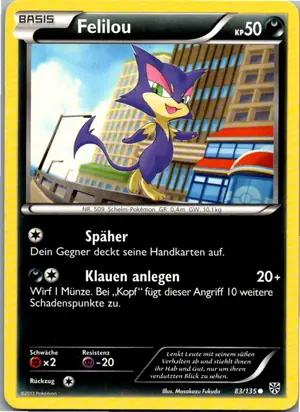 Pokémon-Karte Felilou 83/135 Plasma-Sturm