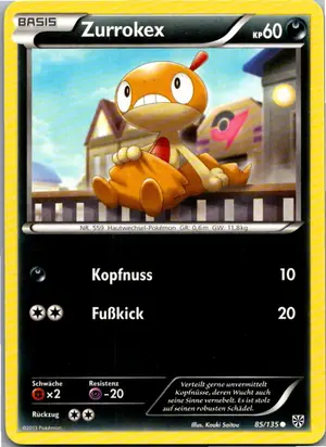 Pokémon-Karte Zurrokex 85/135 Plasma-Sturm
