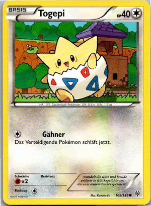 Pokémon-Karte Togepi 102/135 Plasma-Sturm