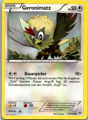 Pokémon-Karte Geronimatz 115/135 Plasma-Sturm
