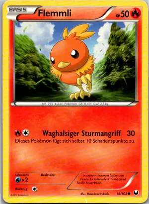 Pokémon-Karte Flemmli 14/108 Erforscher der Finsternis