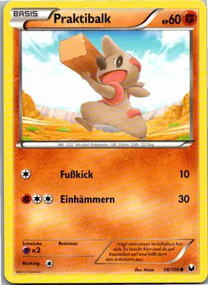 Pokémon-Karte Praktibalk 58/108 Erforscher der Finsternis